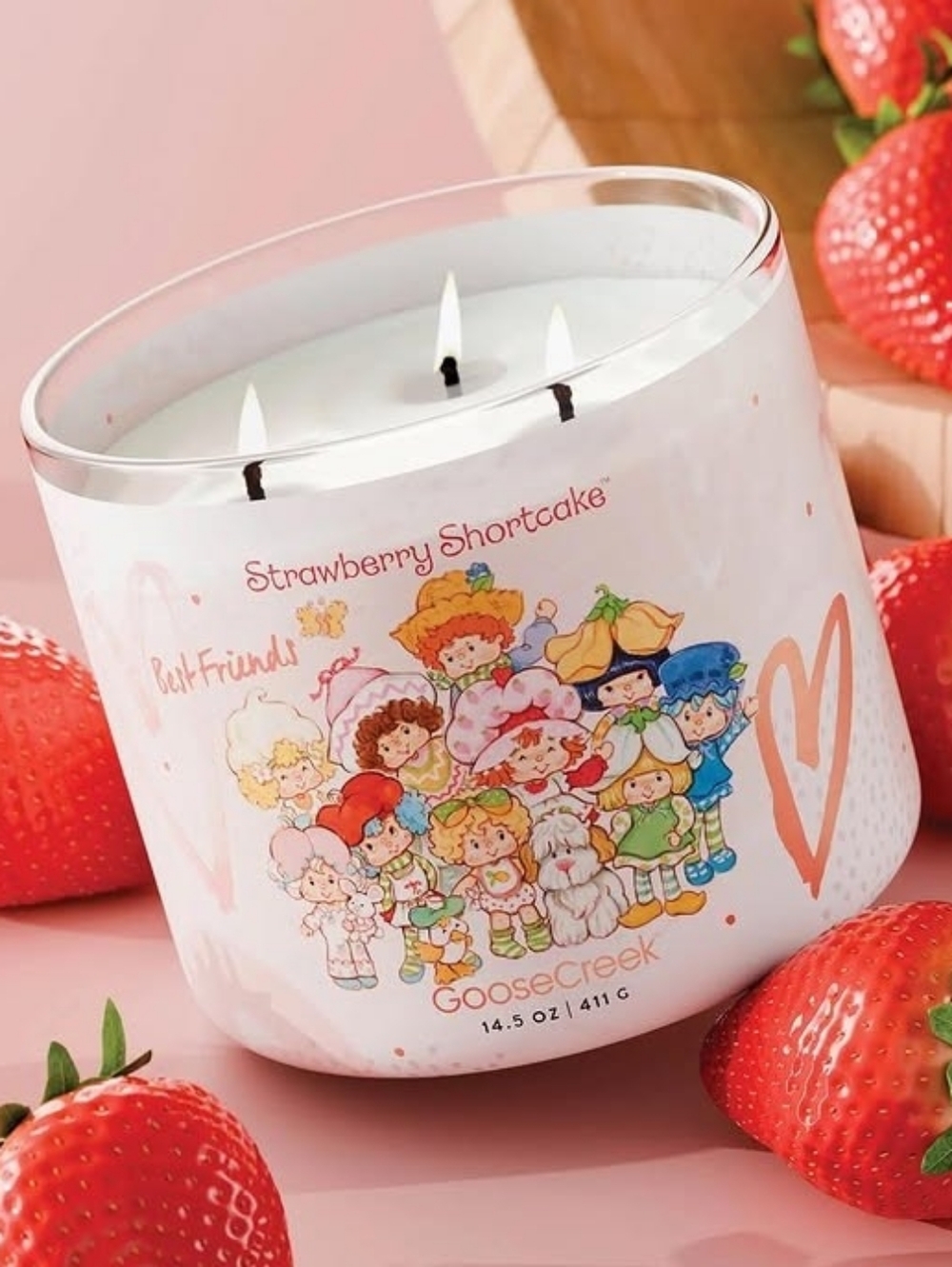 Strawberry Shortcake Collection Best Friends 3-Wick Scented Candle .  Brand New
